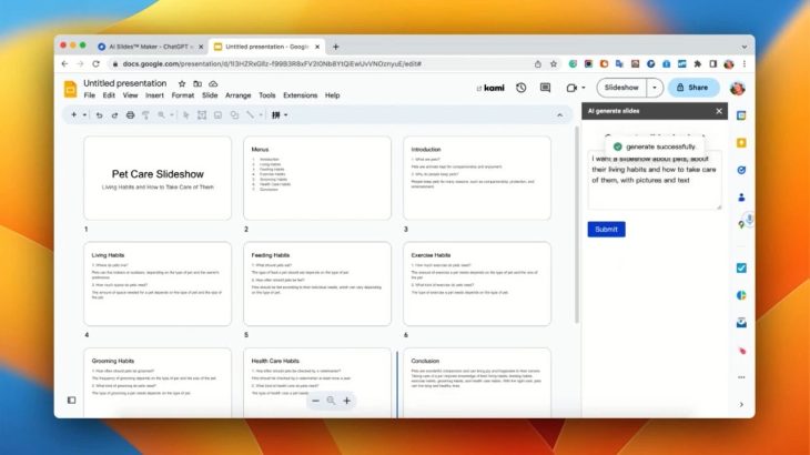 How to use ChatGPT to create a Google slides?