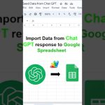 📊📥 Import data from Chat GPT into Google Spreadsheet effortlessly! #chatgpt #googlesheets 💡🖥️