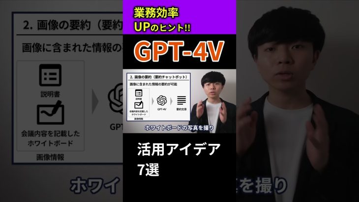 【超無双】進化版ChatGPTの活用で業務効率UP！【GPT-4V活用アイデア7選】#chatgpt #活用 #業務効率化