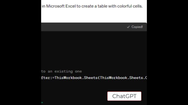 ChatGPT Generate MS Excel Spreadsheet