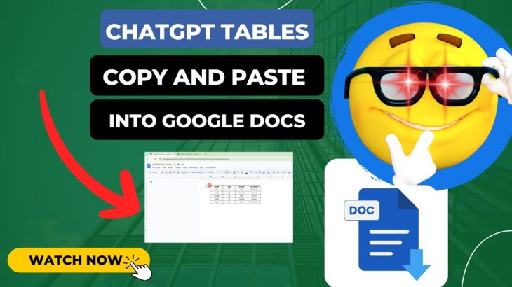How To Copy And Paste ChatGPT Tables Into Google Docs ChatGPT How To Copy And Paste ChatGPT Tables Into Google Docs ChatGPT