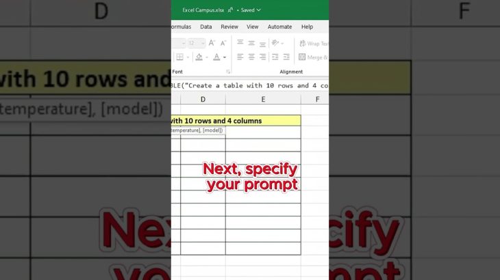 ChatGPT for Excel: AI Tables in Microsoft Excel