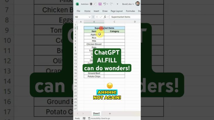 ChatGPT in Excel – Try out this new function AI.FILL
