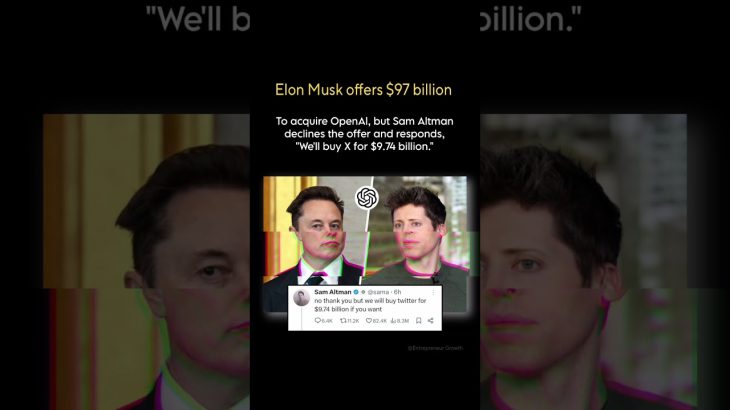 Elon Musk offers $9.74 billion. #Startup #Entrepreneur #openai #chatgpt