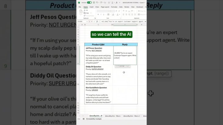 How to use ChatGPT in Excel! #excel #spreadsheet #ai
