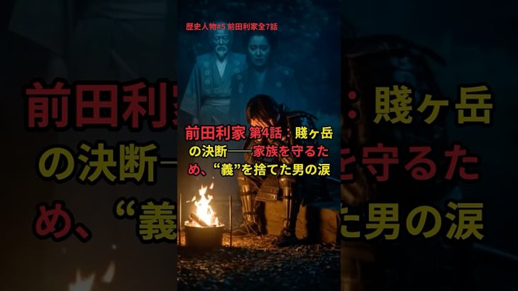 前田利家全7話 第4話：賤ヶ岳の決断――家族を守るため、“義”を捨てた男の涙＃歴史#戦国時代  #歴史解説#shorts #前田利家＃桶狭間の戦い