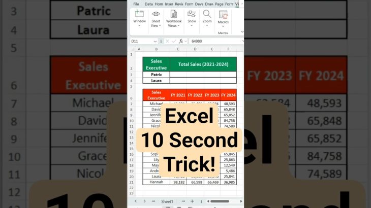 Excel Freeze Panes in 10 Seconds!