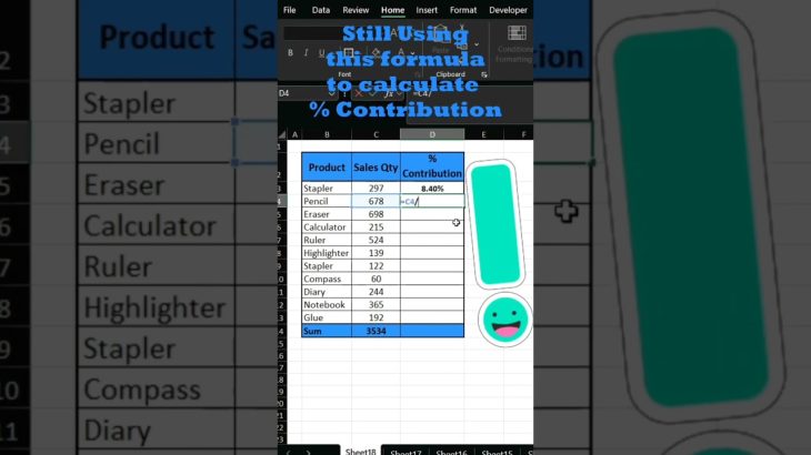 Excel Percentage Contributions – The Easy Way